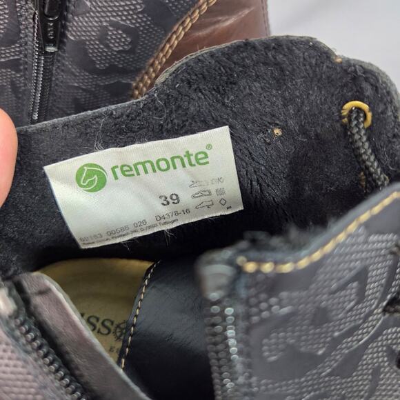 Remonte D4378-16 womens fashion comfort short boots, size 39/8.5, blue & brown - Picture 8 of 8